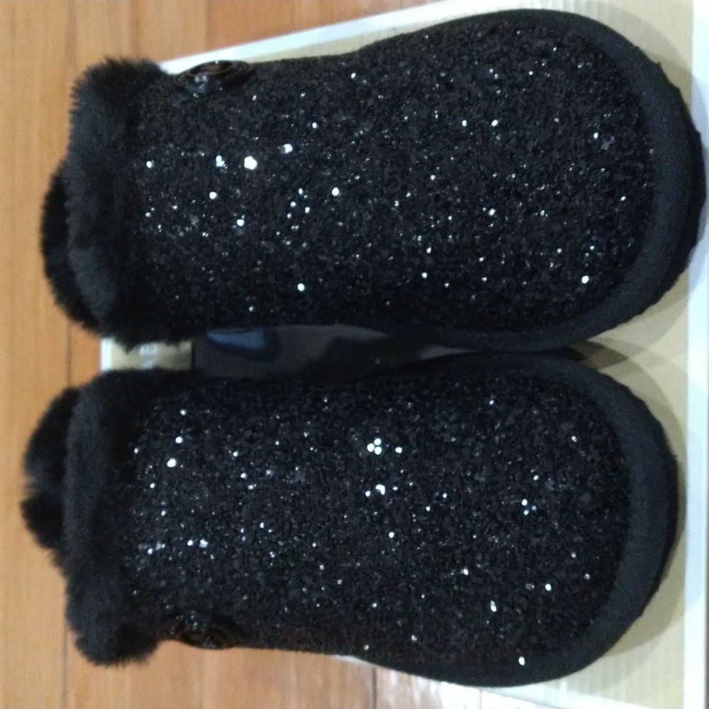 Michael Kors Janis Black Glitter Slipper (size 8)